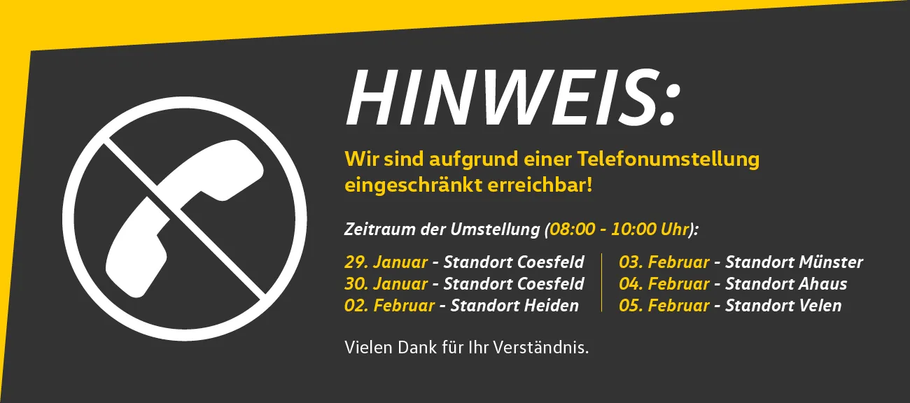 Hinweis Telefonstoerung