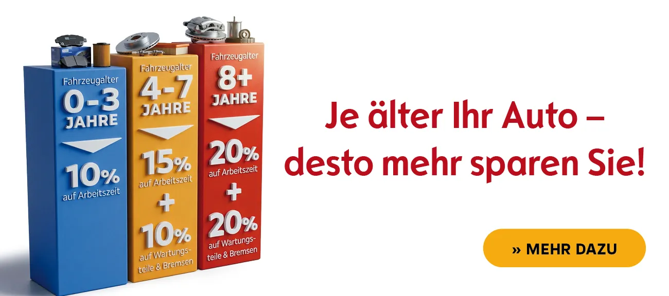 Je älter Ihr Auto desto mehr sparen sie